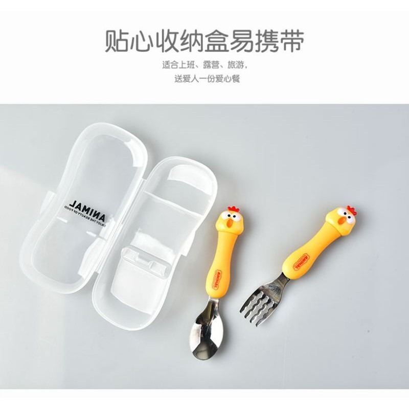 304不鏽鋼湯匙304餐具組 304不鏽鋼餐具 動物餐具組 創意餐具組 創意湯匙 卡通湯匙 愛寶我的世界-細節圖5