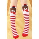 紅色小熊條紋襪