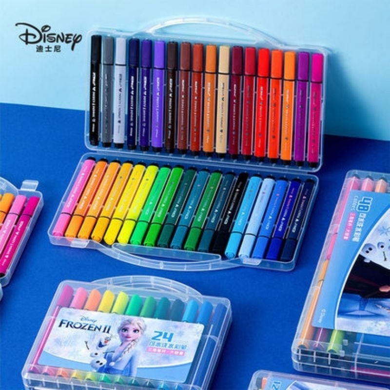 ❤️新品現貨❤️迪士尼正版熊抱哥彩色筆36 24 12色冰雪奇緣畫畫套組漫威彩色筆兒童禮物草苺熊彩色筆 愛寶我的世界-細節圖7