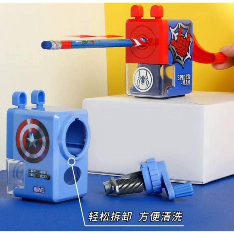 正版迪士尼削迷你鉛筆機公主削鉛筆機蜘蛛人削鉛筆機美國隊長削鉛筆機 愛莎削鉛筆機 冰雪削筆機 愛寶我的世界-細節圖8