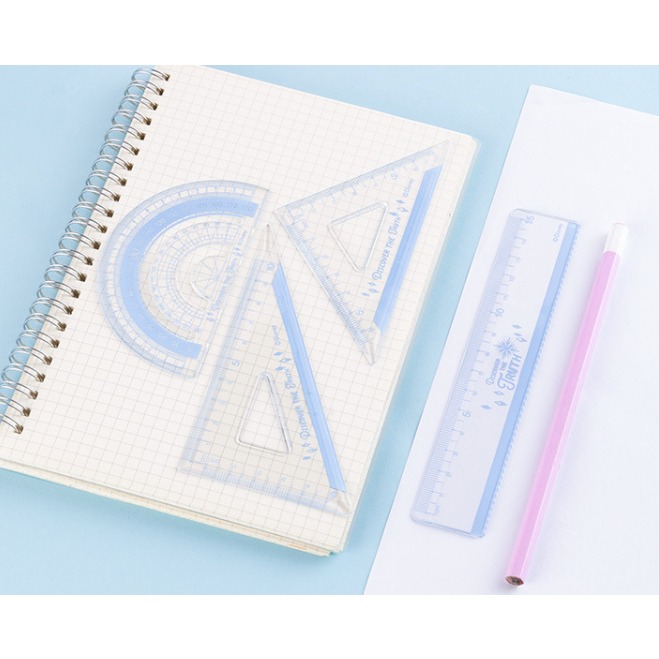 新品現貨迪士尼三角尺套尺卡通學生三角尺學習文具兒童繪圖直尺三角尺4件套尺小學生三角尺量角器 愛寶我的世界-細節圖4