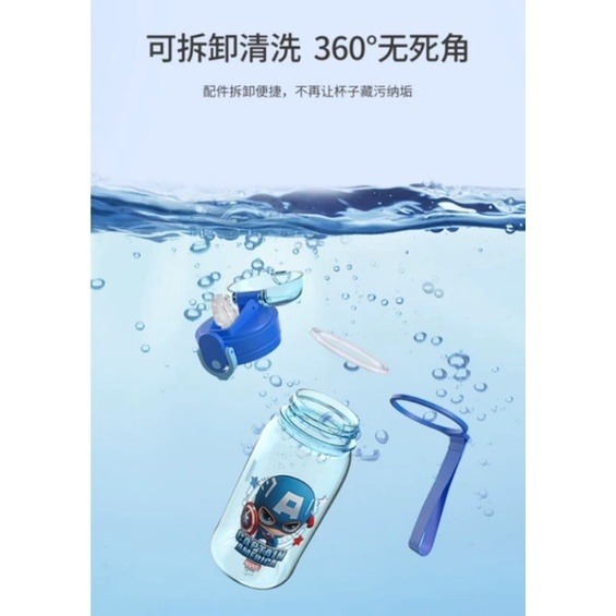♥現貨♥正版迪士尼水壺直飲米奇吸管水壺 蘇菲雅水壺 美國隊長水壺 兒童卡通水壺 不含雙酚a水壺 手提水壺 愛寶我的世界-細節圖7