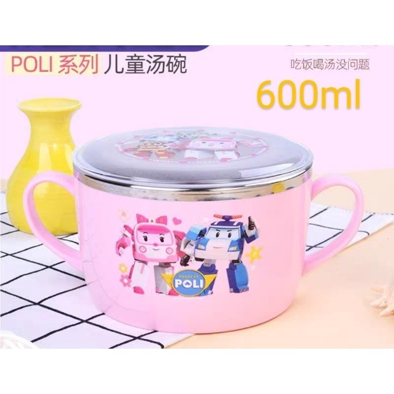 現貨有發票正版韓國 Poli 304不鏽鋼碗 波力碗 波力304碗安寶碗 兒童卡通304碗 Poli餐碗 愛寶我的世界-細節圖2