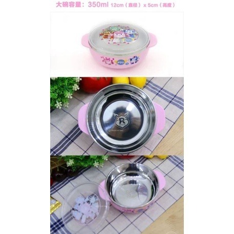 現貨有發票正版韓國 Poli 304不鏽鋼碗 波力碗 波力304碗安寶碗 兒童卡通304碗 Poli餐碗 愛寶我的世界-細節圖4