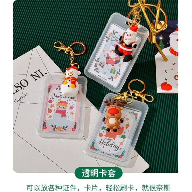 新品現貨聖誕小禮物聖誕節卡套造型卡套鑰匙圈卡套門禁卡套證件卡套聖誕節風卡套可愛卡套 愛寶我的世界-細節圖3