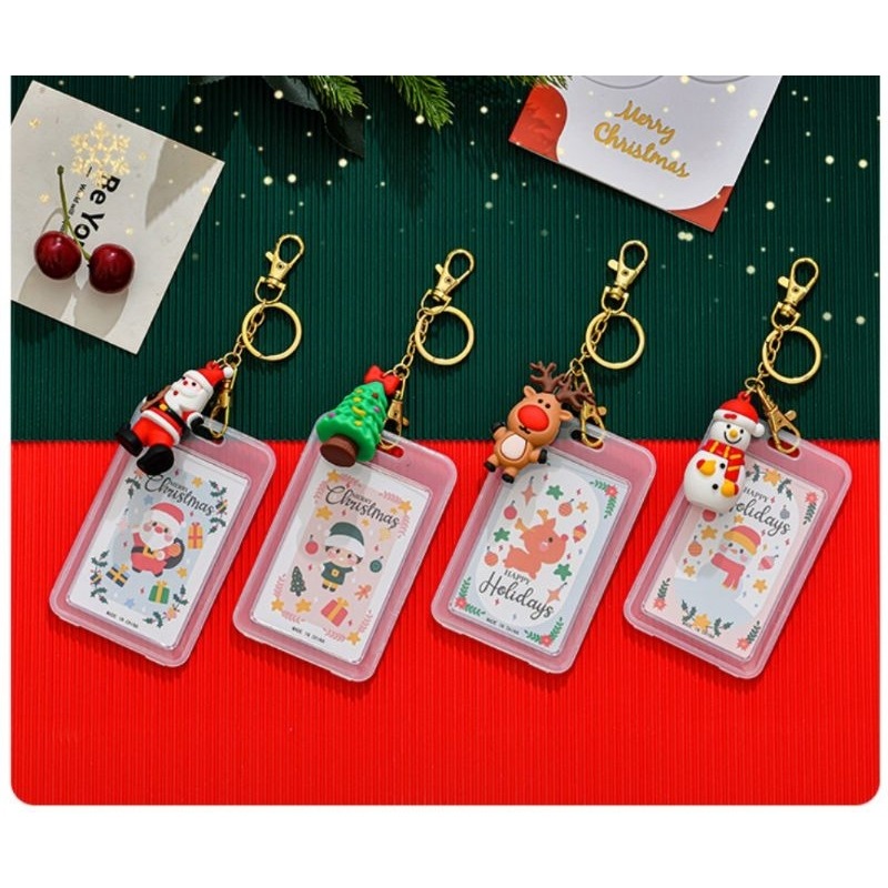 新品現貨聖誕小禮物聖誕節卡套造型卡套鑰匙圈卡套門禁卡套證件卡套聖誕節風卡套可愛卡套 愛寶我的世界-細節圖2