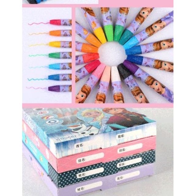 ♥現貨♥正版迪士尼彩色筆 冰雪奇緣彩色筆 美國隊長彩色筆 兒童油畫筆 迪士尼公主彩色筆 迪士尼公主油畫筆 愛寶我的世界-細節圖2