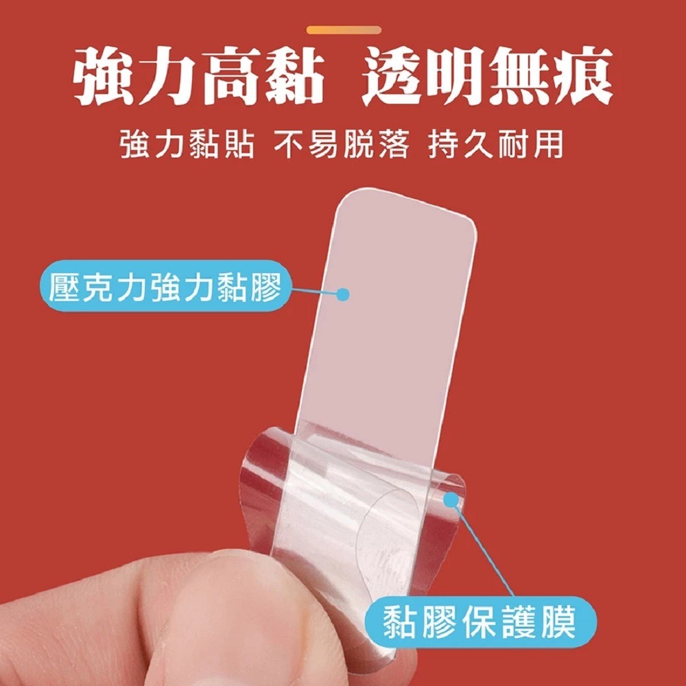 透明無痕強力雙面貼片-台灣現貨(1盒60片)貼春聯 貼海報 貼照片 貼裝飾品-細節圖2