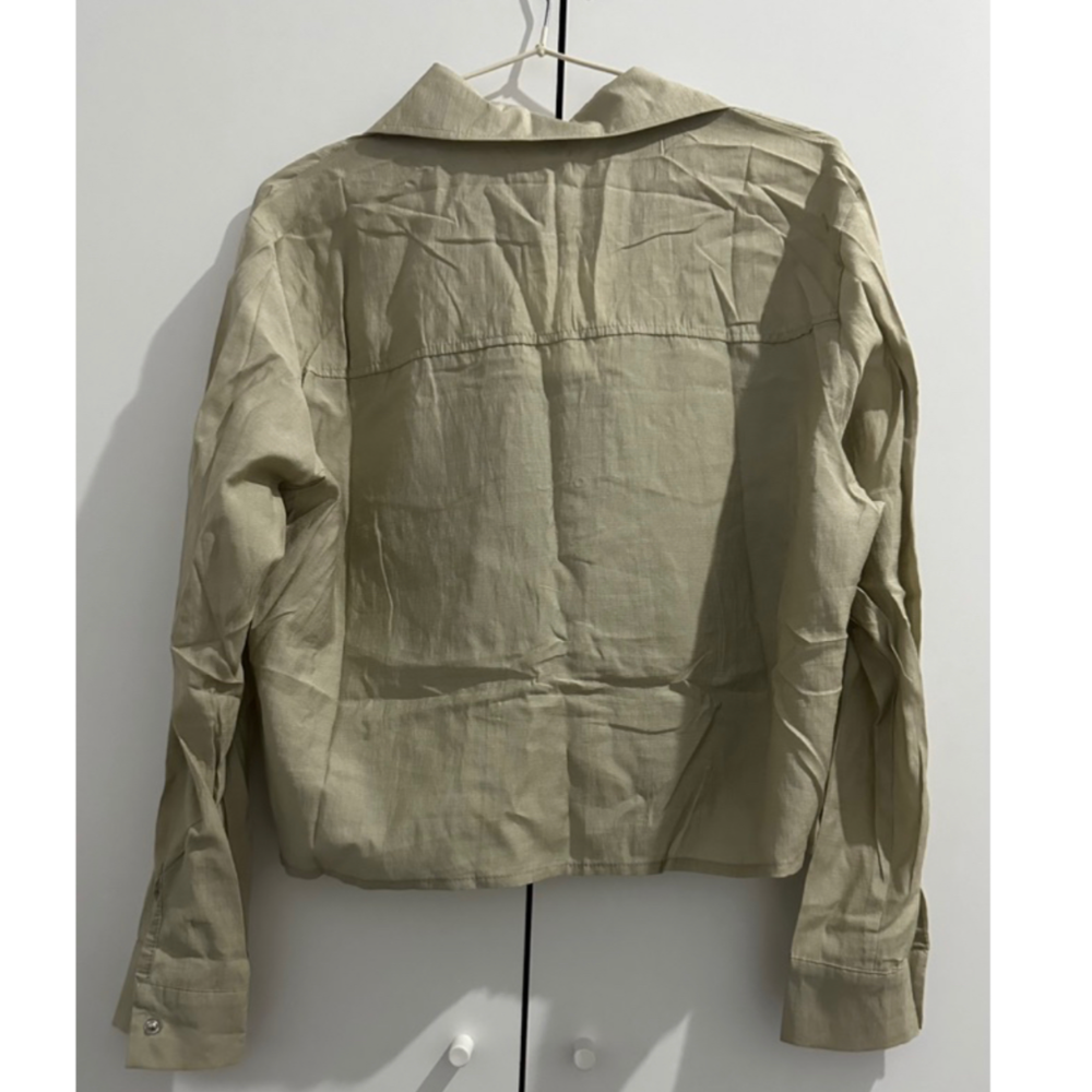 編號5  薄款襯衫 短板襯衫上衣 薄外套 罩衫襯衫 設計感短外套女夏季休閒高級感薄款上衣-細節圖2