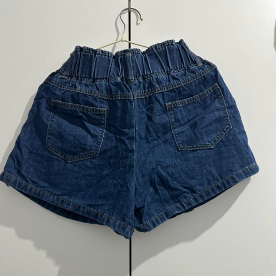 編號14 拉鍊鬆緊牛仔短褲 A字短褲 顯瘦短褲 韓版短褲牛仔運動短褲 鬆緊腰拉鍊花苞牛仔短褲女夏季-細節圖2