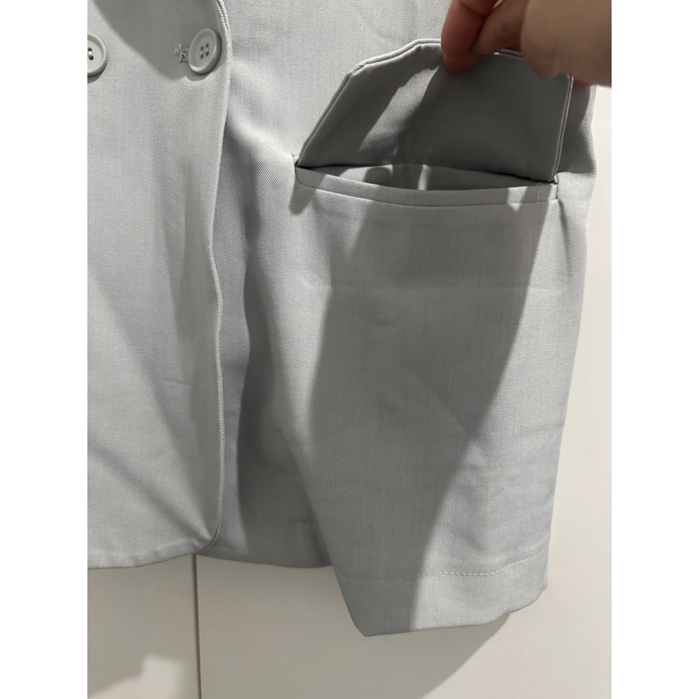 ❤️‍🔥質感超好❤️‍🔥水藍色單扣短袖西裝外套 薄款短袖西裝外套 短袖外套 女生西外-細節圖2