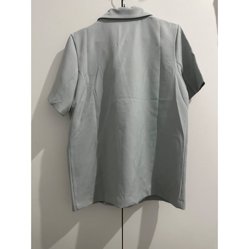 ❤️‍🔥質感超好❤️‍🔥水藍色單扣短袖西裝外套 薄款短袖西裝外套 短袖外套 女生西外-細節圖3