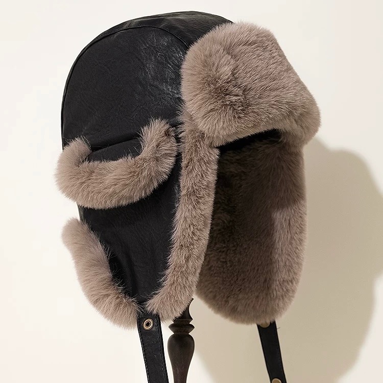 超厚實護耳帽 PU皮質加厚東北毛毛抗凍防風雷鋒帽 防寒飛行帽 防水雷鋒帽 寒流必備男女款保暖帽-規格圖11