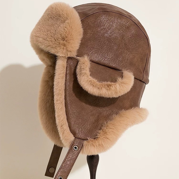 超厚實護耳帽 PU皮質加厚東北毛毛抗凍防風雷鋒帽 防寒飛行帽 防水雷鋒帽 寒流必備男女款保暖帽-規格圖11