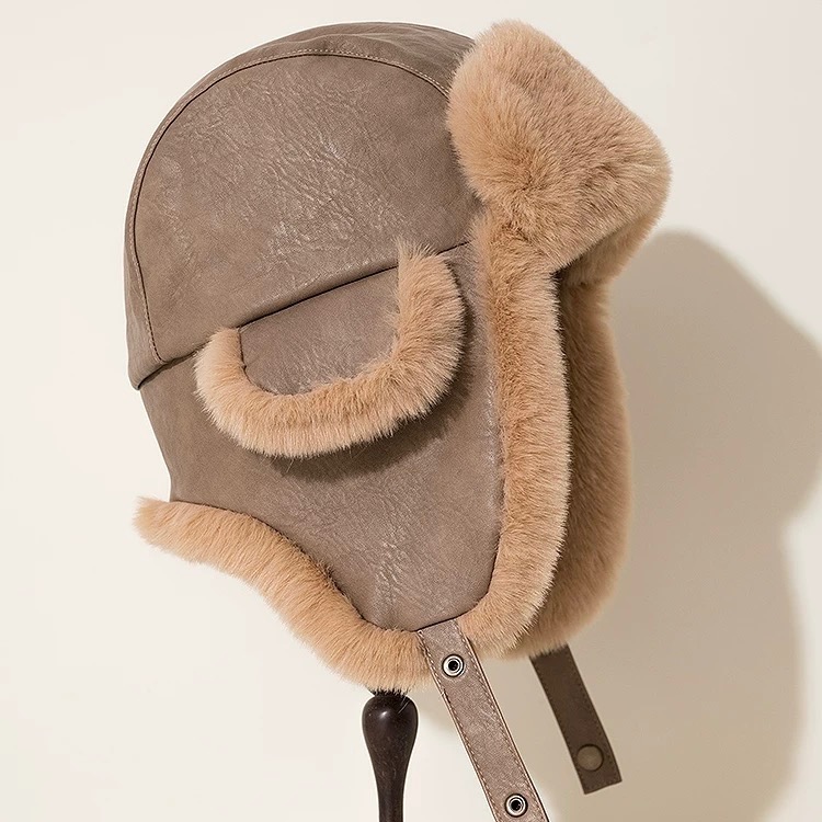 超厚實護耳帽 PU皮質加厚東北毛毛抗凍防風雷鋒帽 防寒飛行帽 防水雷鋒帽 寒流必備男女款保暖帽-規格圖11