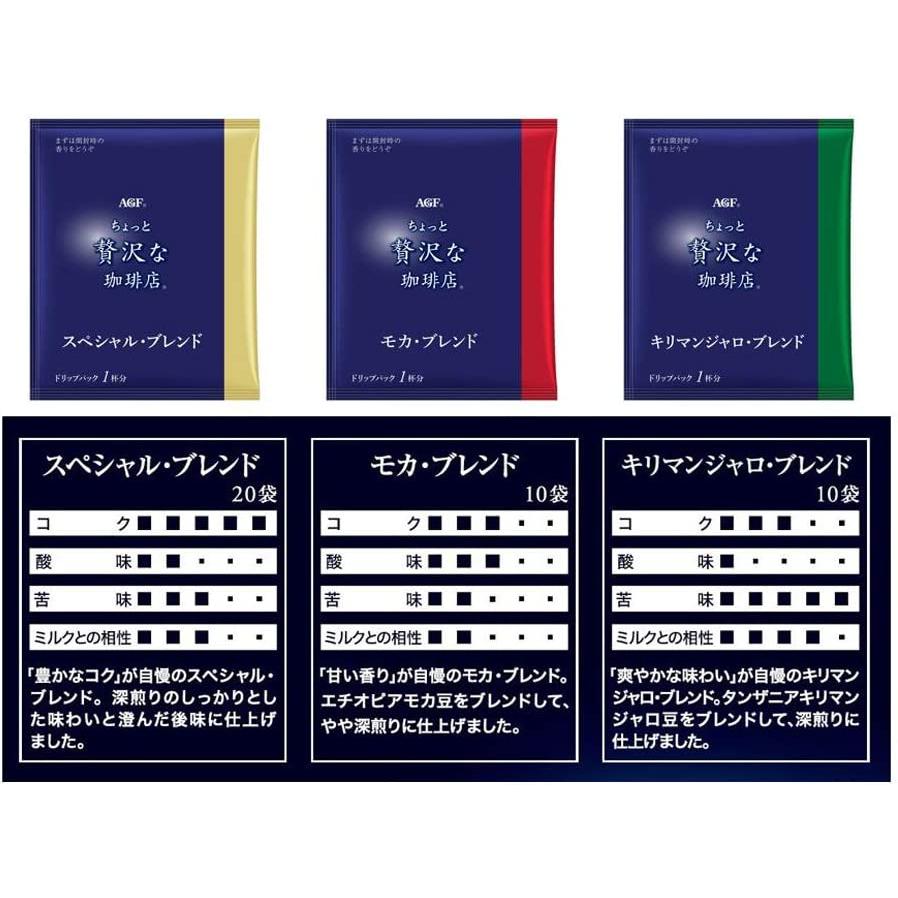 日本原裝 AGF 贅沢咖啡店 濾掛式 黑咖啡~~專業華麗香醇~~精裝綜合組~~40入-細節圖3