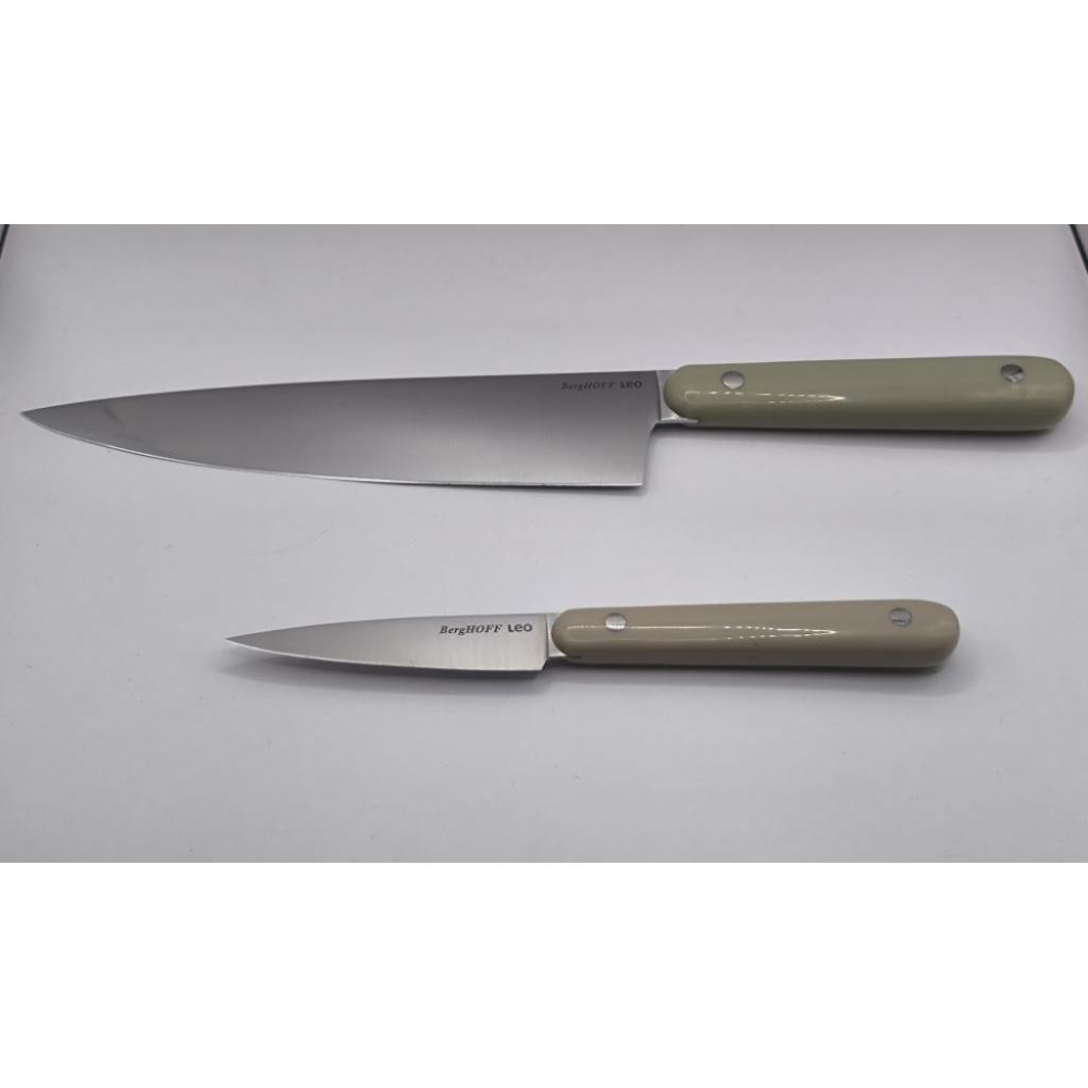 BergHOFF 貝高福 Leo 不銹鋼20cm主廚刀 9cm水果刀 刀具 料理刀 廚師刀 御廚刀-細節圖2