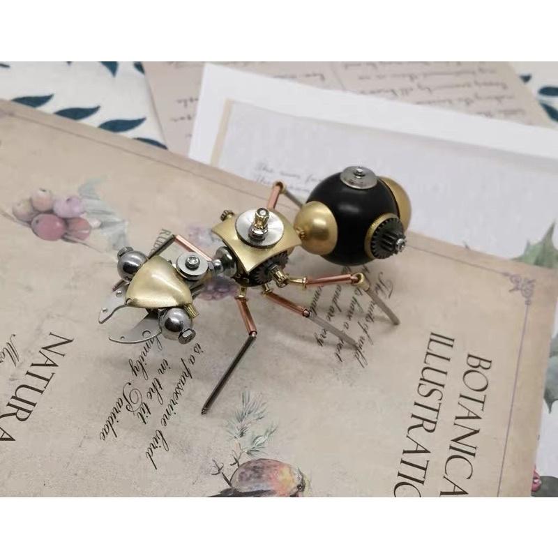 （新后爆卵）2023大黑巨山蟻機械昆蟲diy金屬拼裝模型螞蟻3D立體拼圖創意成人手工製作禮物-細節圖2