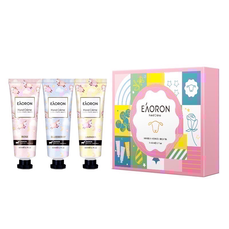 新包裝 澳洲現貨 Eaoron 水光 山羊奶護手霜 禮盒組 玫瑰、藍苺、薰衣草 80ml /支 護手霜 護甲霜-細節圖2