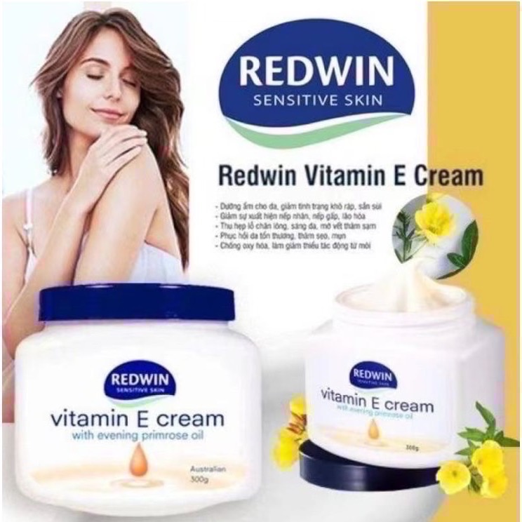 澳洲 現貨 Redwin 維它命E月見草油乳霜 300g 潤膚霜 維它命e 月見草油 乳霜 身體乳 面霜 綿羊油 乳液-細節圖2