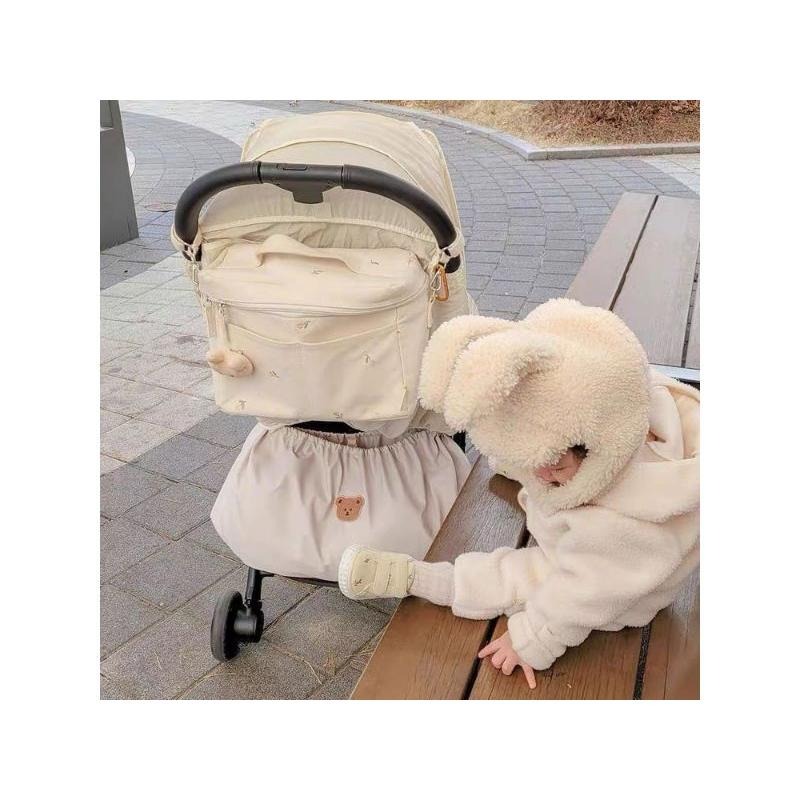 ins韓國新款手提小熊媽咪包母嬰外出嬰兒推車收納掛包嬰置物掛袋-細節圖4