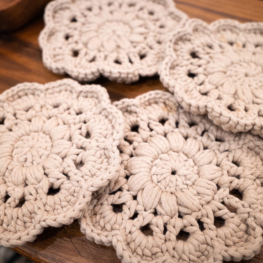 花型杯墊-卡其色-細節圖5