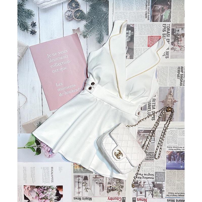 YAN女裝現貨實拍 獨家款滾邊配色翻領衣 罩杯背心 百搭 辣妹 配色-細節圖4