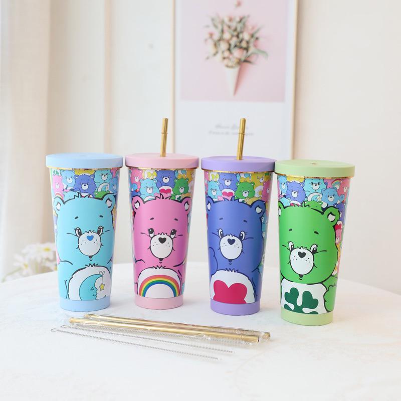 YAN女裝現貨 一年四季都可以用保溫杯 冰霸杯 熊熊 彩色熊 彩虹熊 可愛-細節圖7