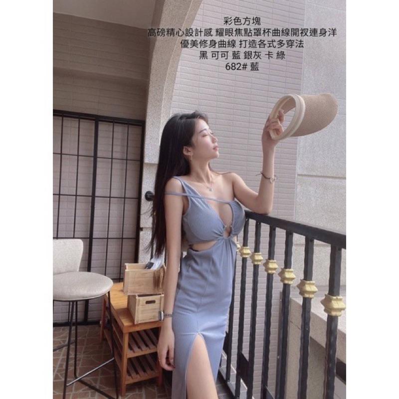 YAN女裝現貨 辣妹渡假風長洋裝 南半球 長洋 長裙 墾丁 出國 出遊 顯瘦 彩色方塊 ootd aifei-細節圖3