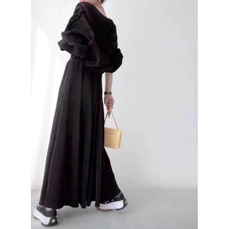 YAN女裝現貨！壓摺連帽外套長裙套裝 百搭 簡約 素面 韓國 休閒 套裝-細節圖5