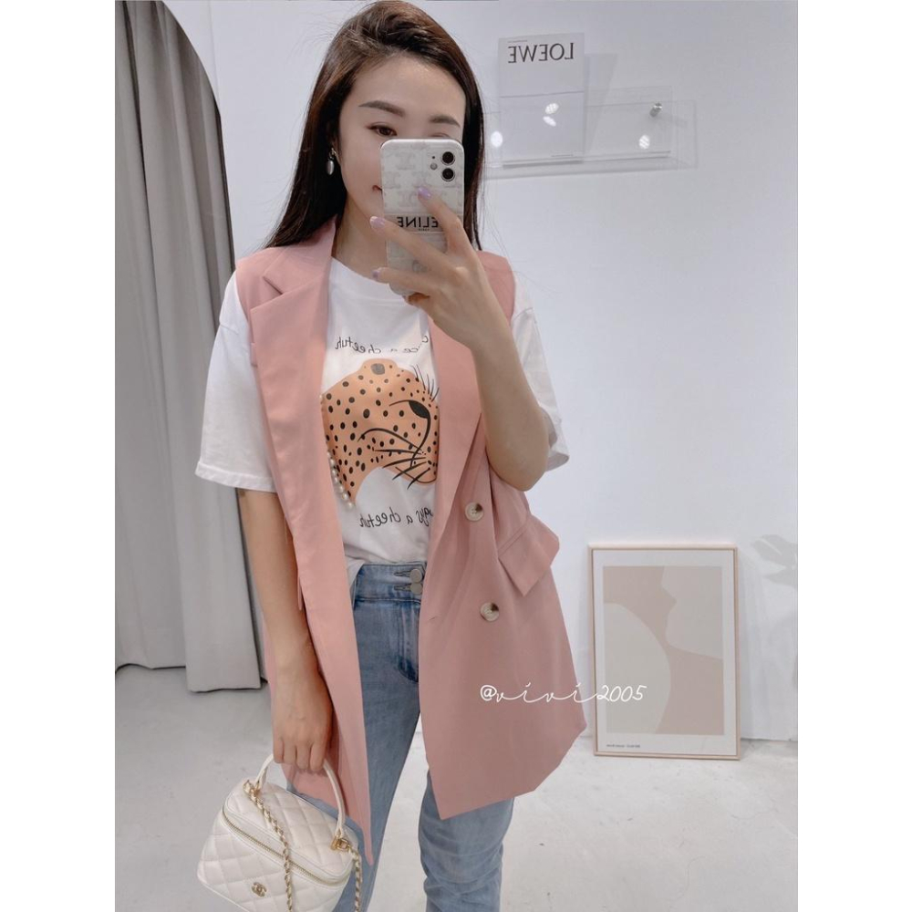 【台灣出貨】質感長版西裝背心（有內層）質感 重磅 韓劇女主角 腰帶 長版西裝大衣外套-細節圖3