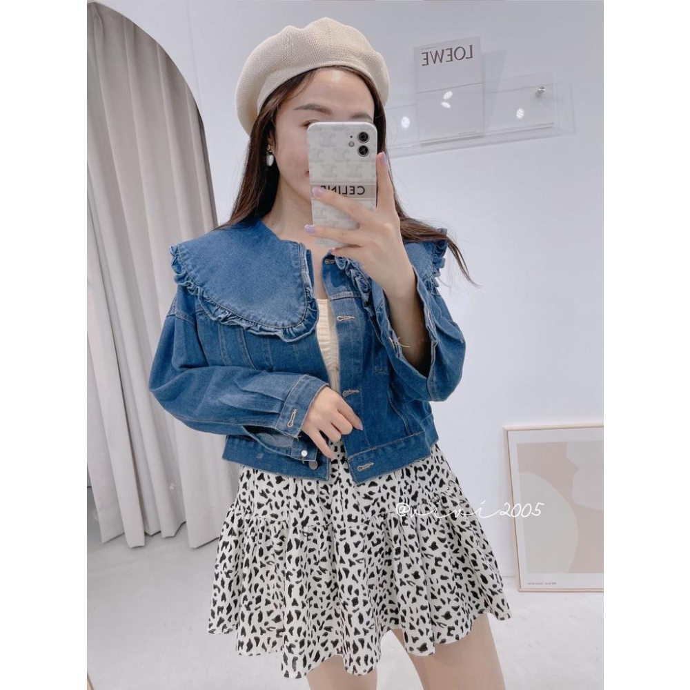 YAN女裝現貨實拍 傘裙褲裙 不走光 顯瘦 豹紋 荷葉群 A字裙 百搭 簡約 韓國 韓妞 ins ootd 彩色方塊-細節圖6