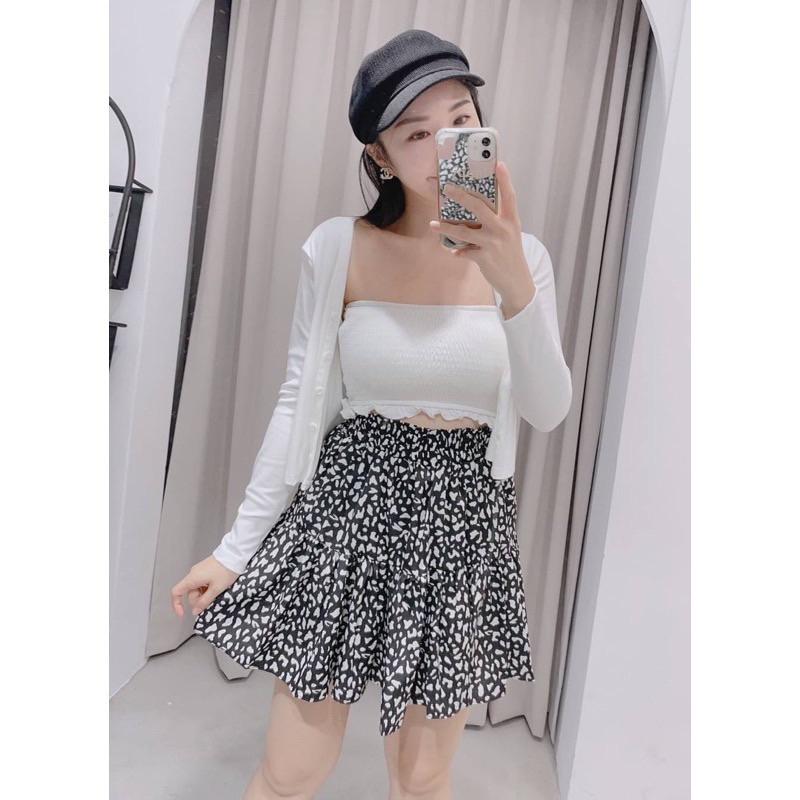 YAN女裝現貨實拍 傘裙褲裙 不走光 顯瘦 豹紋 荷葉群 A字裙 百搭 簡約 韓國 韓妞 ins ootd 彩色方塊-細節圖9