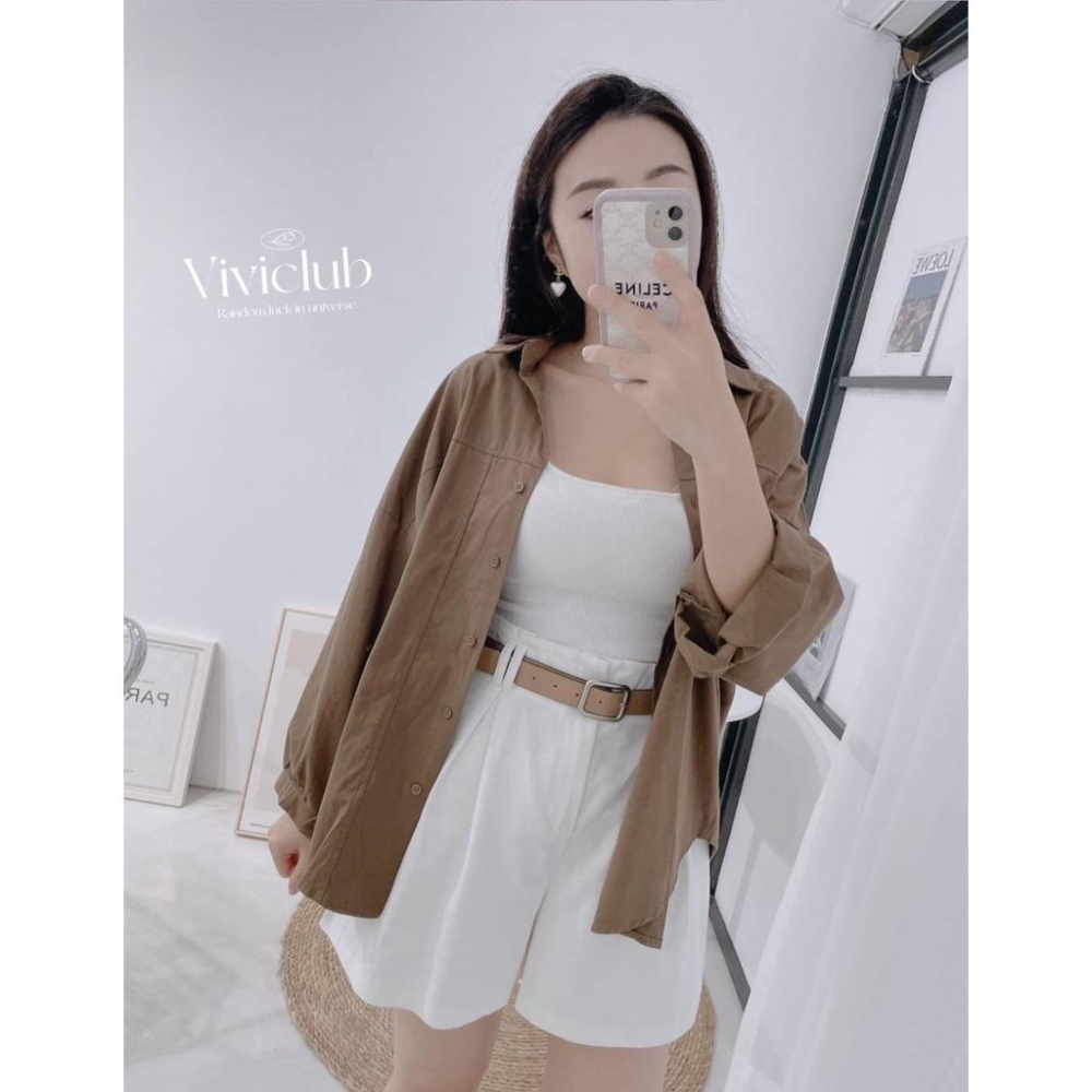 【台灣出貨】送皮帶♥鬆緊高腰皮帶短褲 高腰 顯瘦 百搭 素面 休閒 棉麻 短褲 彩色方塊 ins ootd-細節圖5