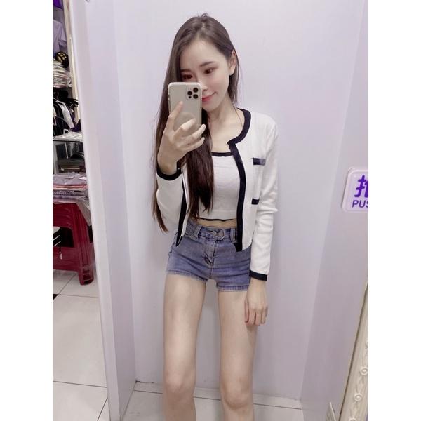 現貨!闆娘實拍百搭熱賣!小香風外套+背心set 套裝組 兩件組 百搭 經典 彩色方塊 ootd 小香外套 小香風-細節圖3