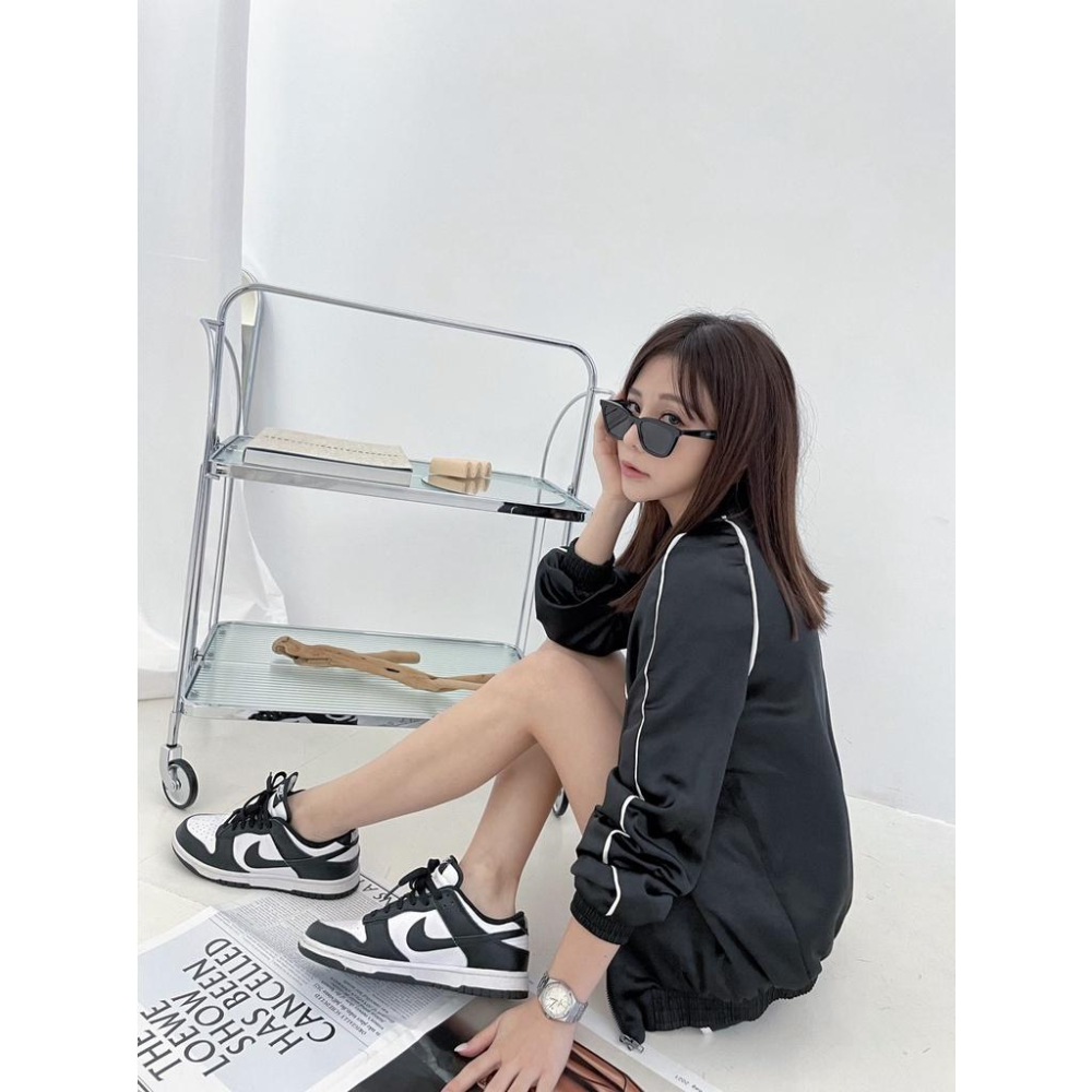 現貨!質感緞面套裝🔥 自訂款 套裝 休閒 運動 顯瘦 百搭 素面 套裝 外套 韓國 韓風  INS 彩色方塊 OOTD-細節圖3