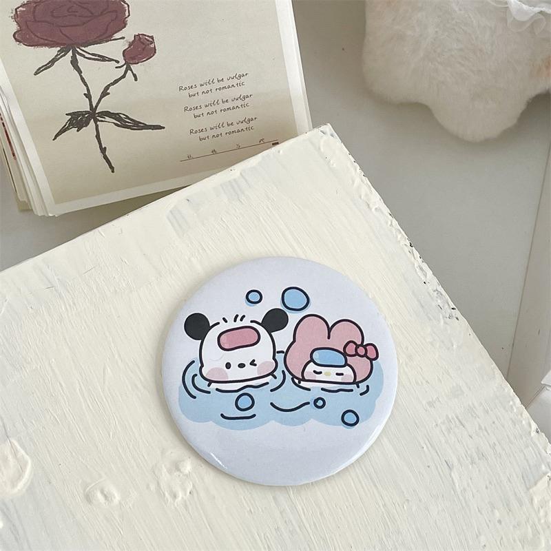 🆈🅰🅽現貨實拍 ins卡通創意小圓鏡高顏值少女心便攜隨身鏡學生補妝卡通小鏡子 外出境 隨身鏡 鏡子-細節圖7