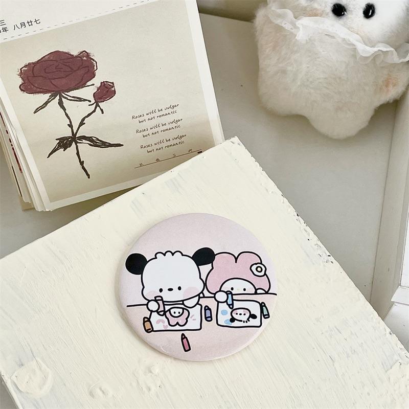 🆈🅰🅽現貨實拍 ins卡通創意小圓鏡高顏值少女心便攜隨身鏡學生補妝卡通小鏡子 外出境 隨身鏡 鏡子-細節圖8