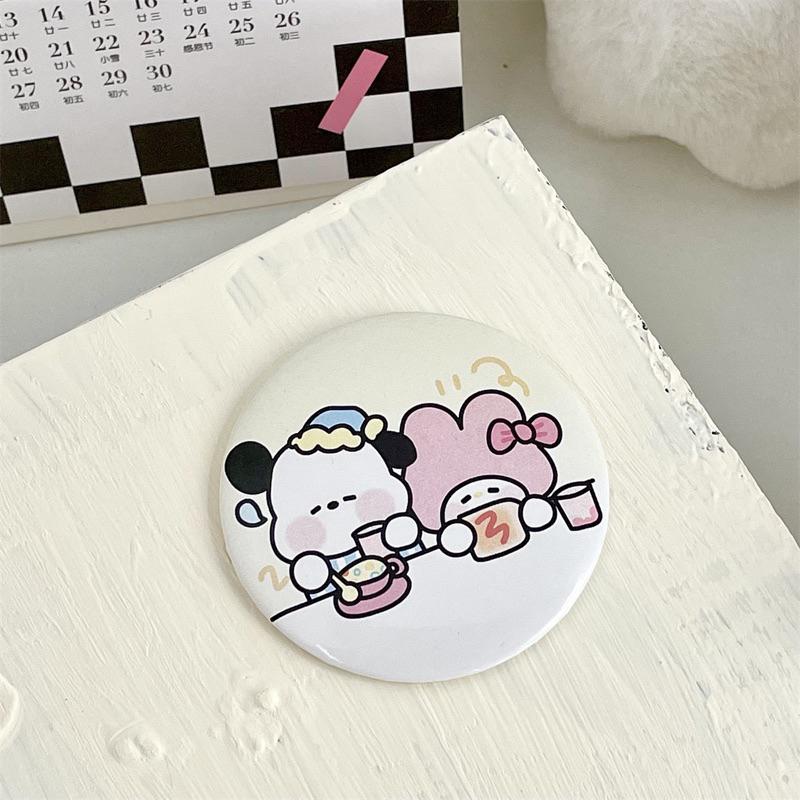 🆈🅰🅽現貨實拍 ins卡通創意小圓鏡高顏值少女心便攜隨身鏡學生補妝卡通小鏡子 外出境 隨身鏡 鏡子-細節圖9