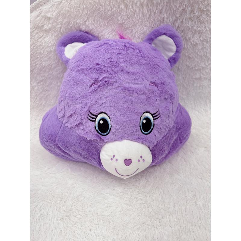 🆈🅰🅽現貨實拍 樣品版特價午睡枕+抱枕+毛毯彩虹熊牆壁被玩偶小熊抱枕被手暖三合一彩虹熊毯子-細節圖4