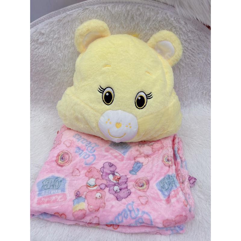 🆈🅰🅽現貨實拍 樣品版特價午睡枕+抱枕+毛毯彩虹熊牆壁被玩偶小熊抱枕被手暖三合一彩虹熊毯子-細節圖6