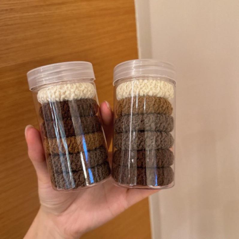 🆈🅰🅽現貨實拍 高顱頂髮圈！網美 馬尾 高彈性耐用罐裝頭繩橡皮筋女無痕紮頭髮繩學生扎高馬尾丸子頭髮圈-細節圖5