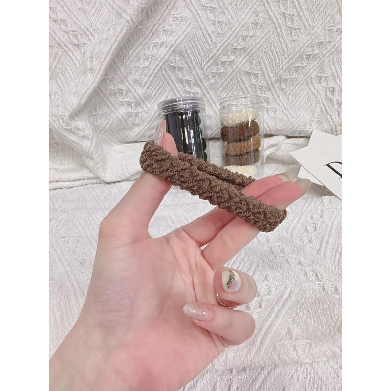 🆈🅰🅽現貨實拍 高顱頂髮圈！網美 馬尾 高彈性耐用罐裝頭繩橡皮筋女無痕紮頭髮繩學生扎高馬尾丸子頭髮圈-細節圖9