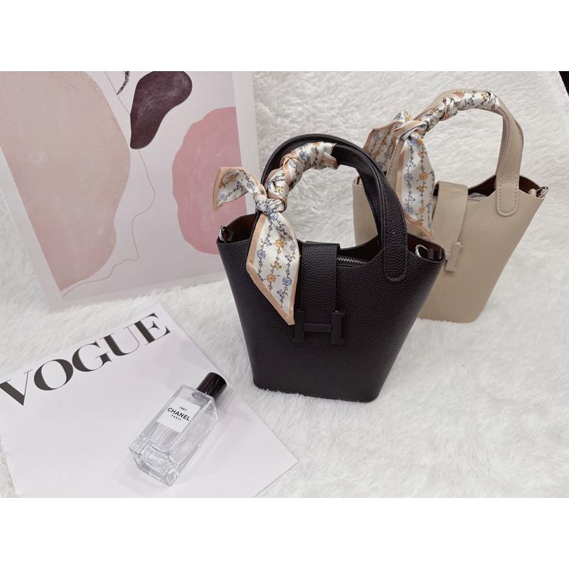 🆈🅰🅽現貨實拍 復古小眾設計包包女2023新款時尚斜背水桶包洋氣百搭菜籃包 菜籃子 品牌風 包包 手提包 肩背包-細節圖2