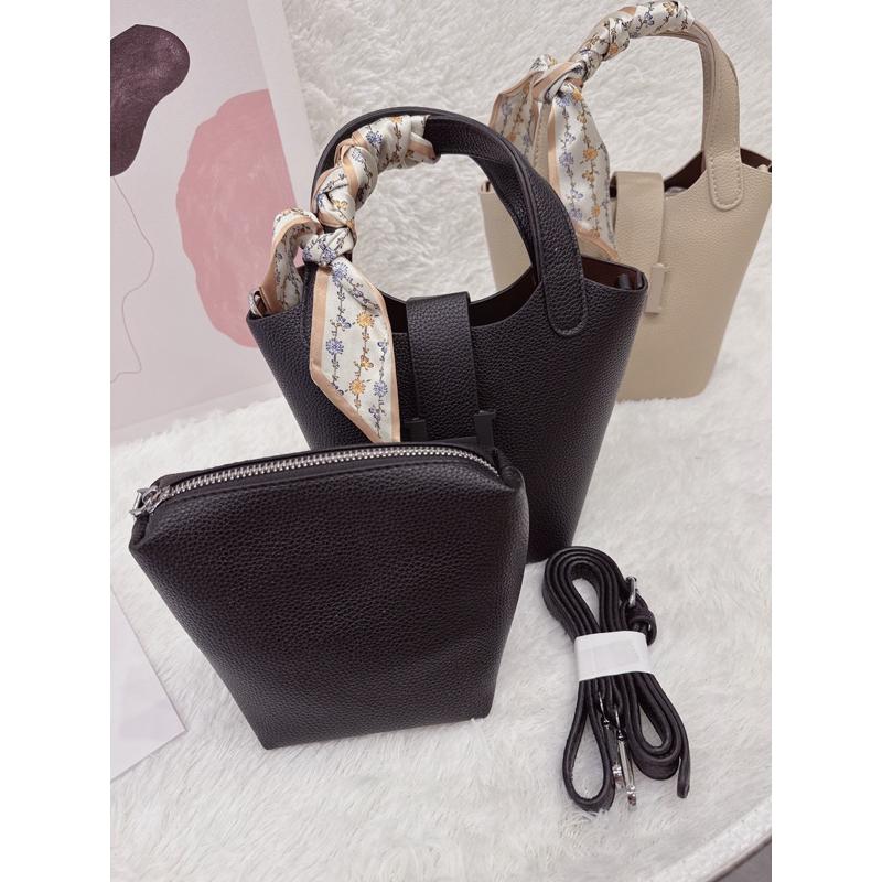 🆈🅰🅽現貨實拍 復古小眾設計包包女2023新款時尚斜背水桶包洋氣百搭菜籃包 菜籃子 品牌風 包包 手提包 肩背包-細節圖3