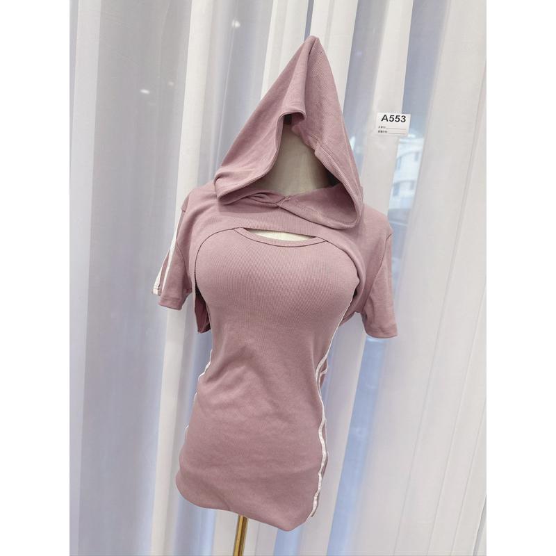 🆈🅰🅽現貨實拍 兩件組洋裝 罩杯洋裝+連帽衣 合身洋裝 貼身洋裝 套裝-細節圖4