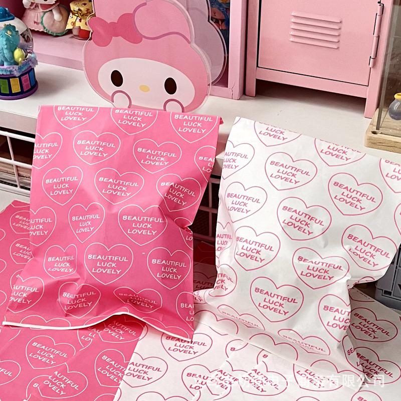 🆈🅰🅽現貨實拍 ins風自製愛心可愛字母紙袋少女心自封袋高顏值甜點裝飾禮物袋子 禮物袋  飾品袋 紙袋-細節圖4