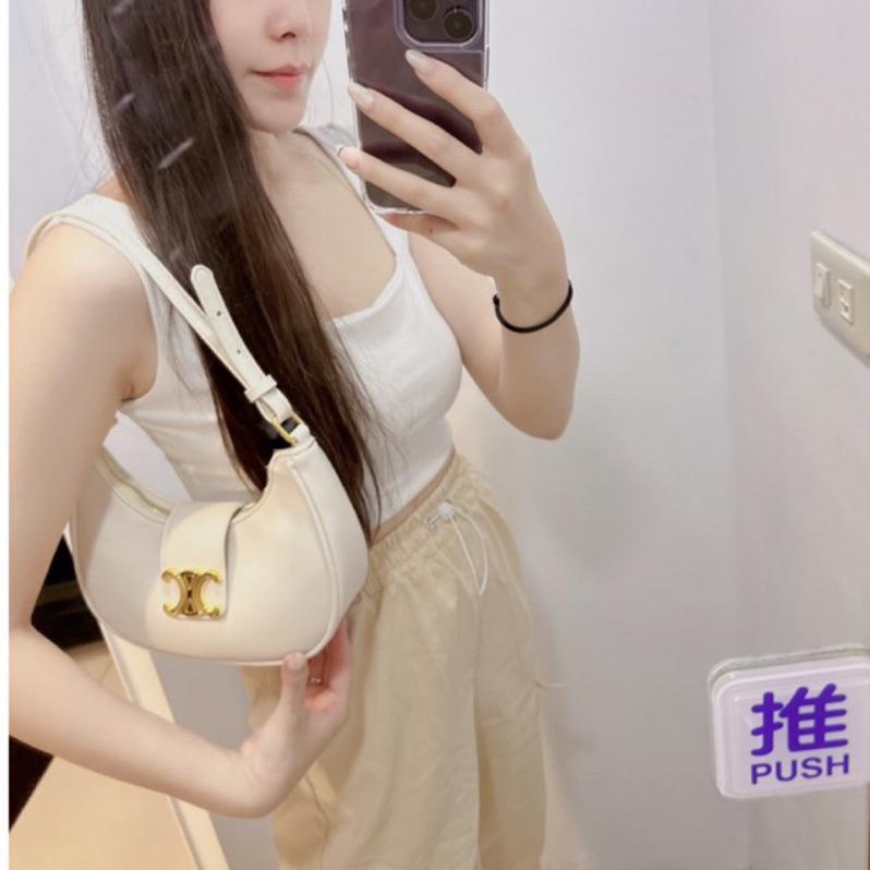 🆈🅰🅽現貨實拍 腋下包包女新時尚高級感凱旋門月牙包百搭單肩包手提法棍包 側背包 網美 凱旋門 凱旋門包包 小廢包-細節圖2