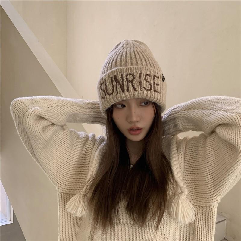 🆈🅰🅽現貨實拍  針織毛帽 針織帽女秋冬保暖包頭冷帽韓版百搭街頭潮牌毛帽凹造型顯臉小 秋冬-細節圖6