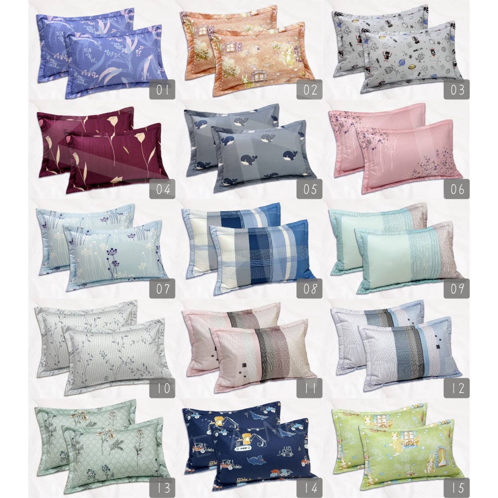 💖100%台灣40支精梳棉💖一件兩入厚枕套 歐式壓框鋪棉枕套 可裝45X75cm枕頭多花色💗賣場一(1-50)-細節圖5